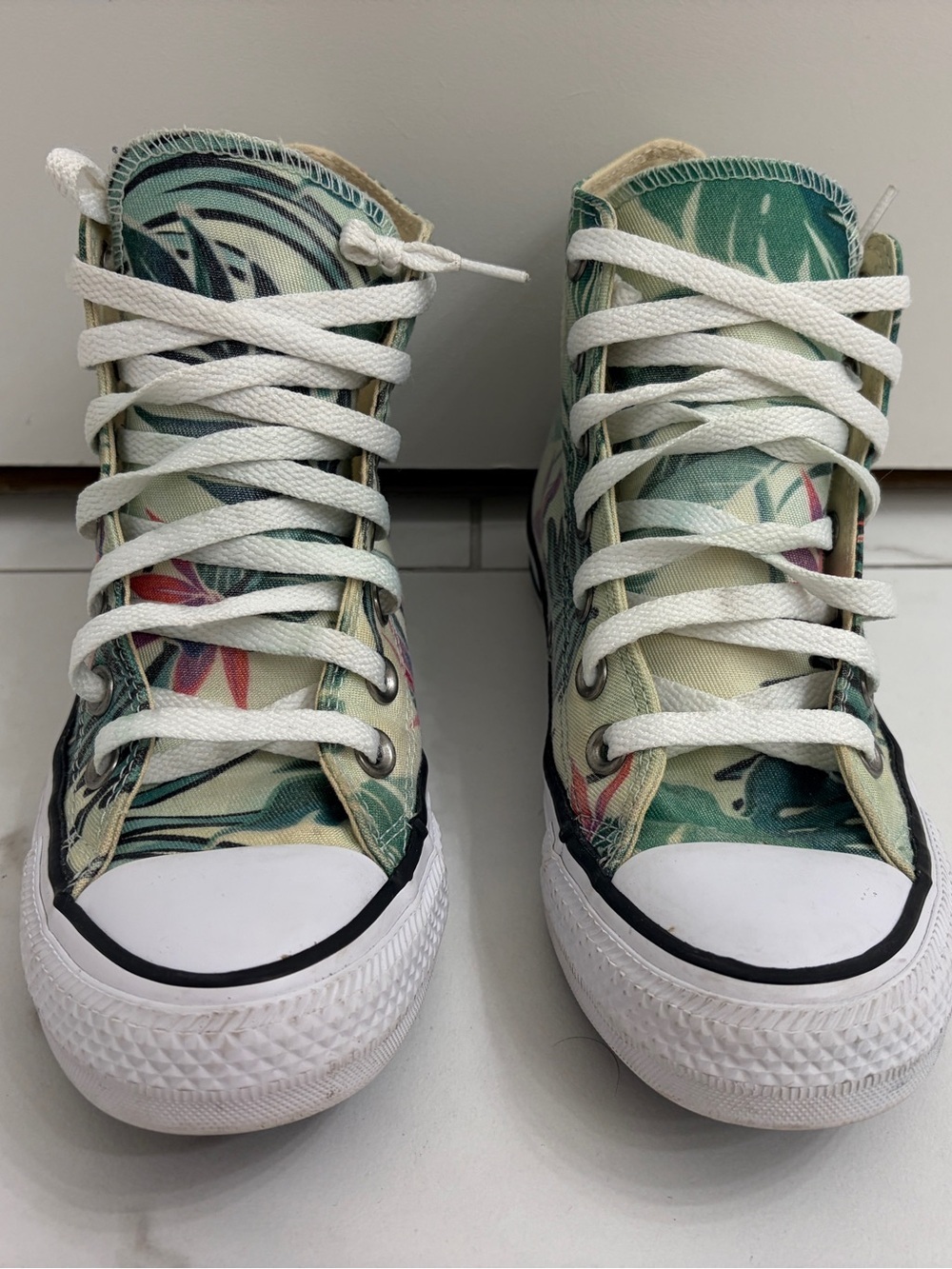 Converse All Star Chuck Taylor hi top green floral tropical print unisex 36/5.5 - Picture 3 of 10
